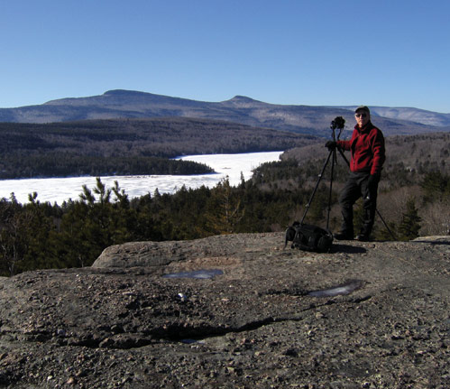 Francis taking photos of the Catskill Mountains in Winter